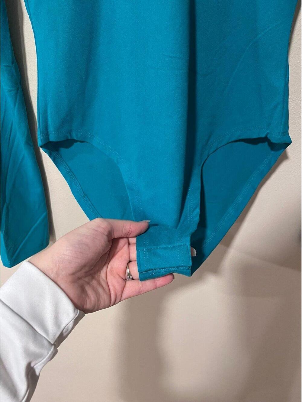 Zenana Teal Long Sleeved Bodysuit - Size Small - NWT - Picture 3 of 9